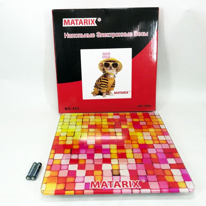 Ваги для підлоги MATARIX MX-452 180 кг, Ваги для вимірювання маси тіла, Електронні ваги мозаїка