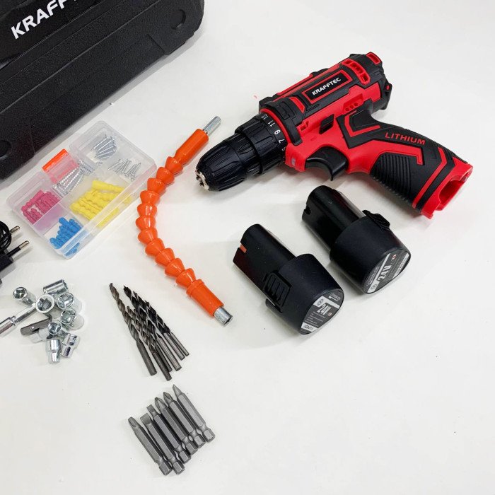 Акумуляторний шуруповерт із насадками KRAFFTEC 24V