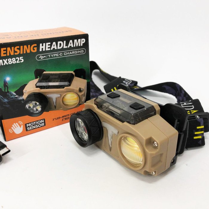 Ліхтар налобний CH-8825-3P35+COB(white+yellow)+RGB, Ліхтар на голову діодний, Ліхтар акумуляторний