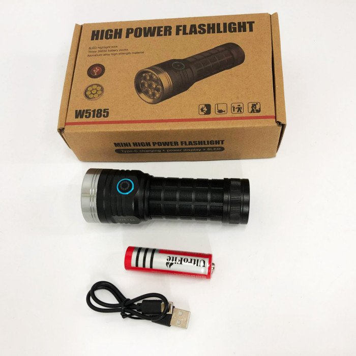 Ліхтарик компактний PLD W5185-8XHP360, Високоякісний ліхтарик, Довговічний світлодіодний ліхтар