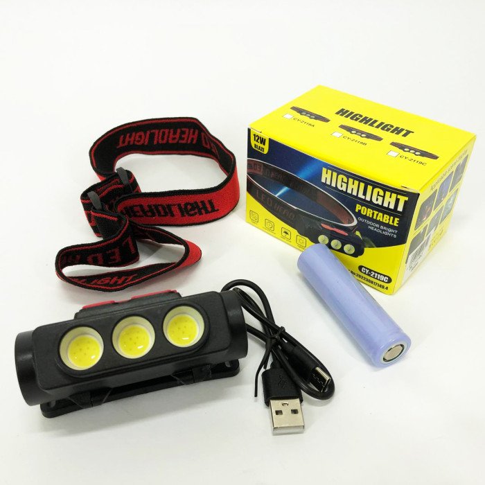 Ліхтар налобний акумуляторний PLD-2119C, Ліхтарик військовий світлодіодний налобний ліхтарик