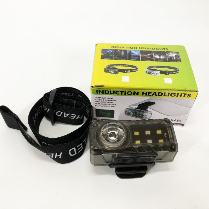 Ліхтар налобний YJ-A06-LED+6SMD, Тактичний ліхтар з червоним світлом на каску, Головний ліхтарик