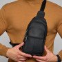 Стильна чоловіча шкіряна сумка через плече, натуральна шкіра флотар, якісна фурнітура