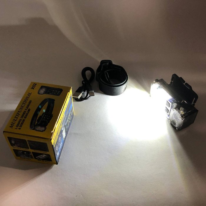 Ліхтар налобний X52, 2LED+6SMD RGB, Ліхтар на голову для бігу, Ліхтар на голову для риболовлі