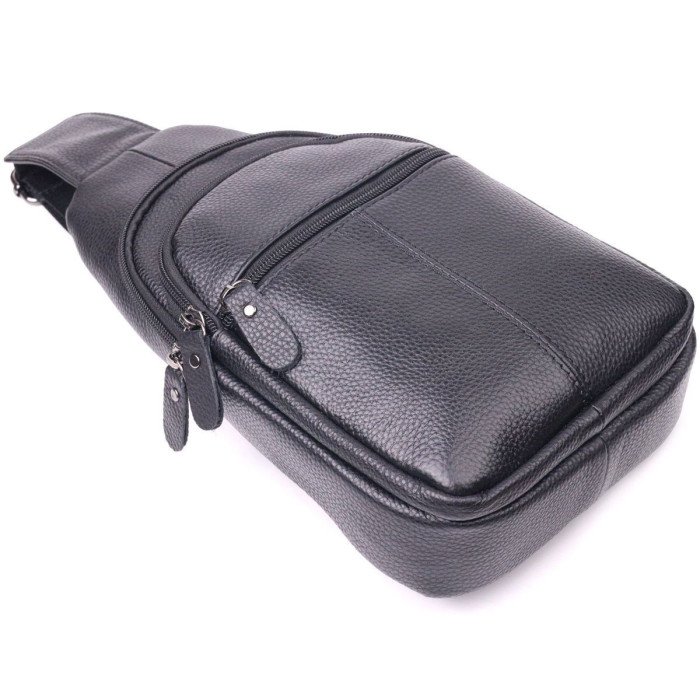 Стильна чоловіча шкіряна сумка через плече, натуральна шкіра флотар, якісна фурнітура