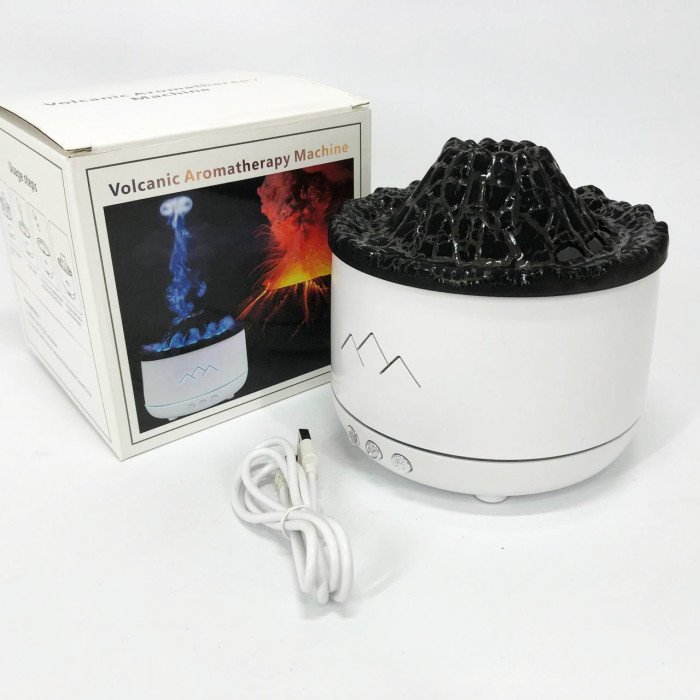 Зволожувач повітря Вулкан з ефектом полум'я та підсвічуванням зволожувач-нічник Аромадіфузор з підсвічуванням
