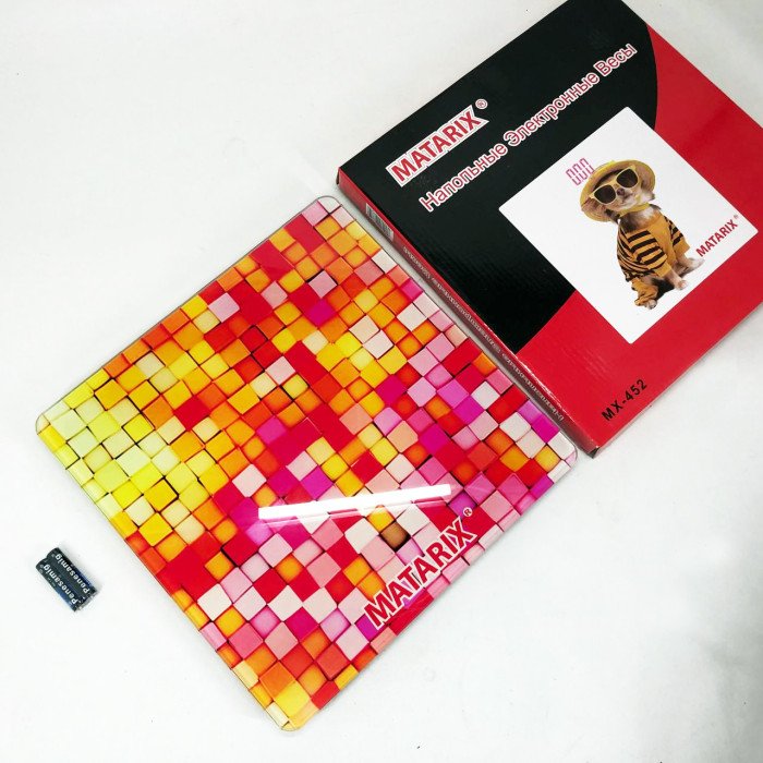 Ваги для підлоги MATARIX MX-452 180 кг, Ваги для вимірювання маси тіла, Електронні ваги мозаїка