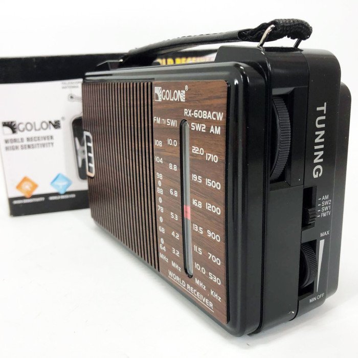 Радіоприймач GOLON RX-608 всехвильовий на батарейках + підтримка USB/microSD/MP3/WMA
