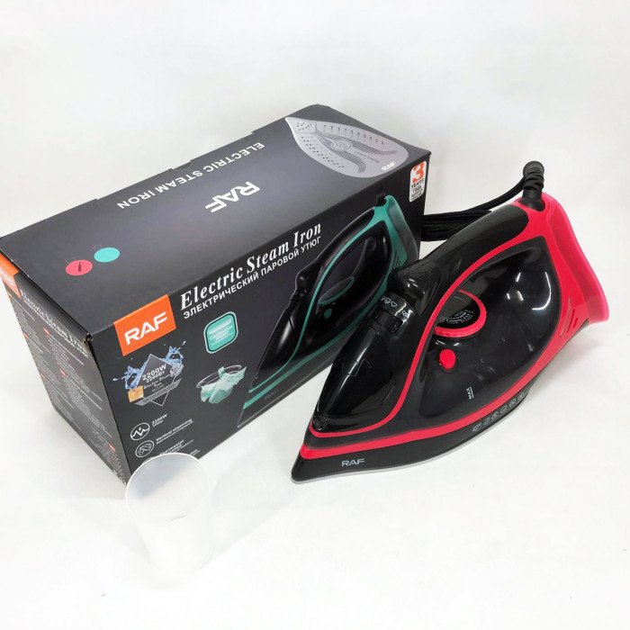 Праска парова RAF R.1250 з керамічною підошвою та функцією самоочищення 2200 Вт. Колір: червоний