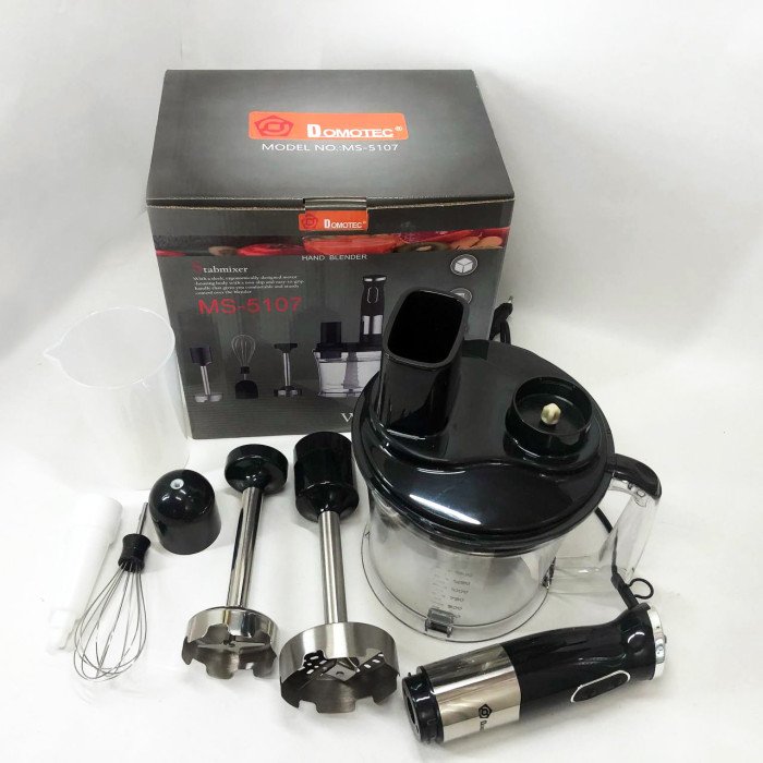 Блендер заглибний багатофункціональний 6-в-1 Domotec MS-5107 800 Вт, Потужний блендер для дому