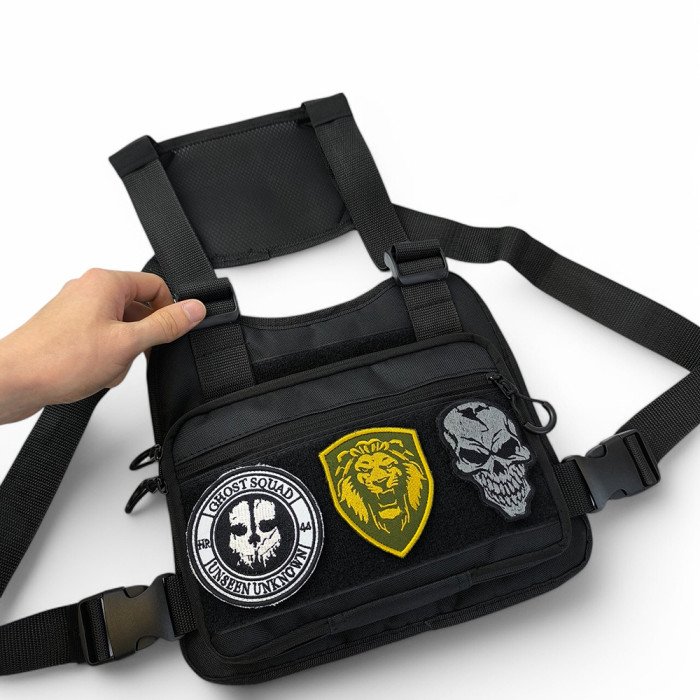 Тактична нагрудна сумка з патч-панеллю, сумка чоловіча розгрузочна, розгрузка жилет