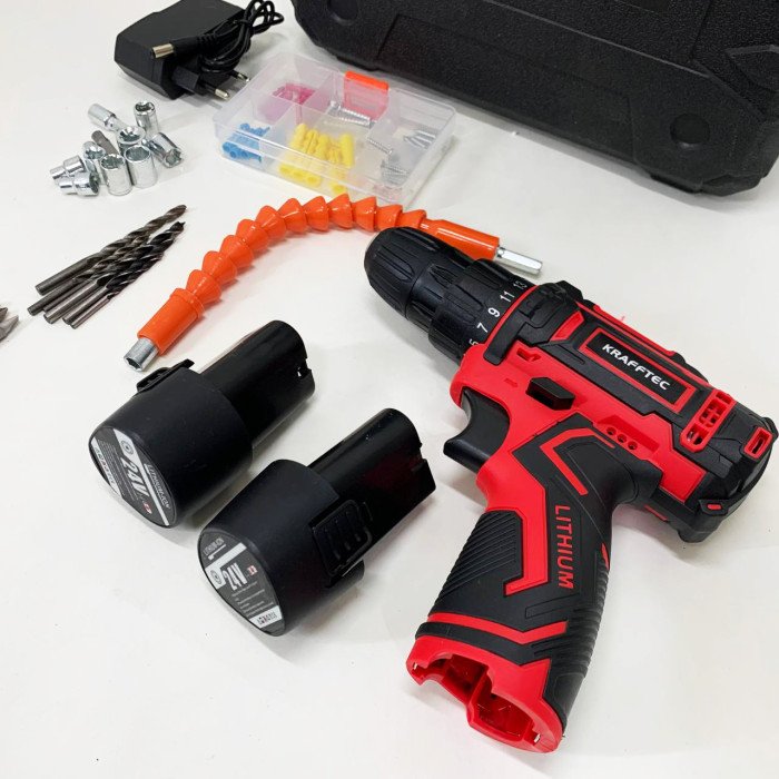 Акумуляторний шуруповерт із насадками KRAFFTEC 24V