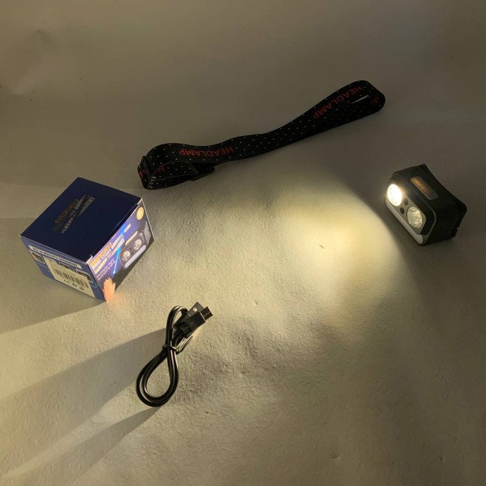 Ліхтар налобний 2069-XPG+XPG+5SMD Motion sensor