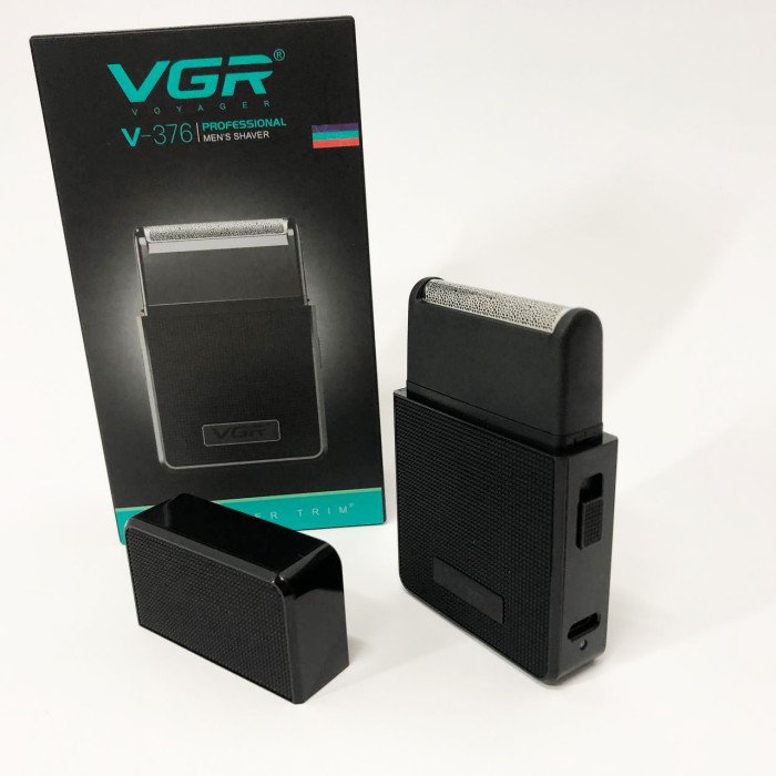 Електробритва VGR V-376 BLACK шейвер, Бюджетна машинка для стрижки бороди, Бездротова електробритва