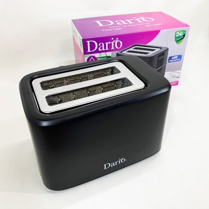 Тостер DARIO DT1007. Колір: чорний