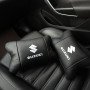 Набір шкіряних подушок Suzuki з вишивкою логотипу + брелок у подарунок для авто