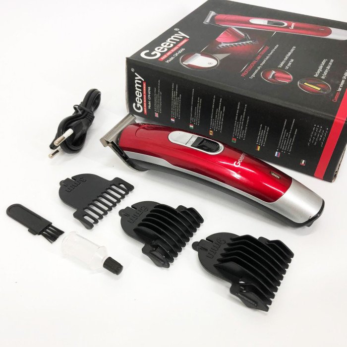 Машинка для стрижки волосся Gemei GM-6046, Машинка для стрижки волосся та гоління. Колір: червоний