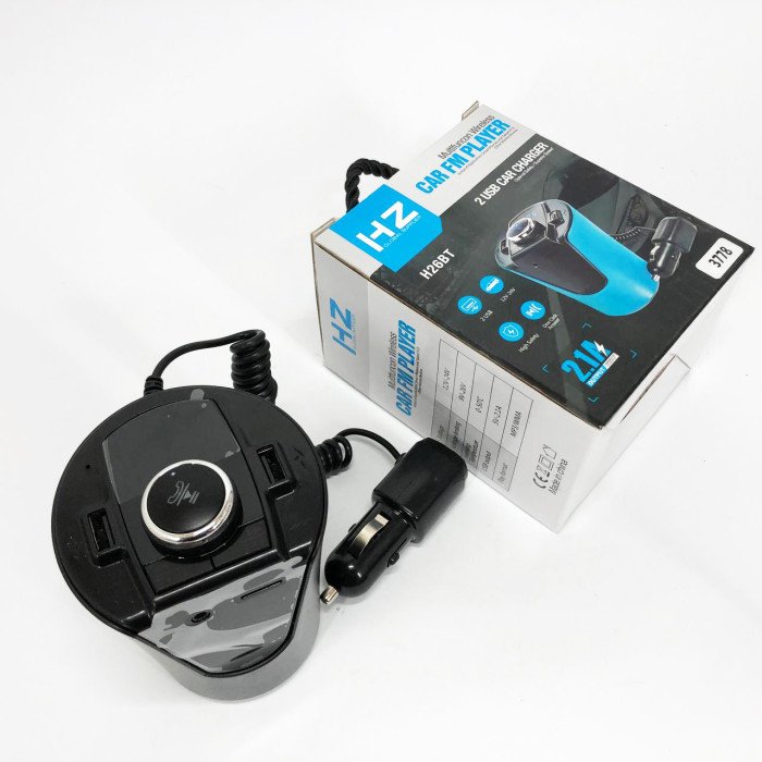 Автомобільний FM-трансмітер модулятор HZ FM MOD H26+BT (BX6) живлення від прикурювача з Bluetooth