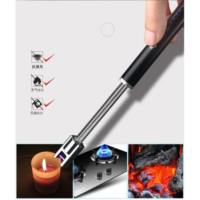 Запальничка електрична BBQ Lighter імпульсна плазмова вітрозахисна USB запальничка для газової плити