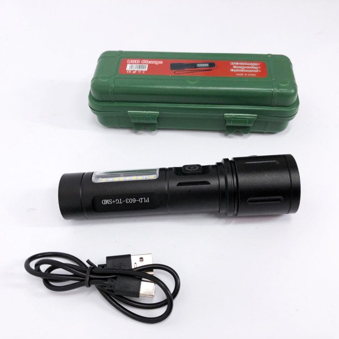 Кишеньковий ліхтарик PLD-603 White з LED-лазером PM10-TG+18SMD (білий+червоний), Лед ліхтар переносний