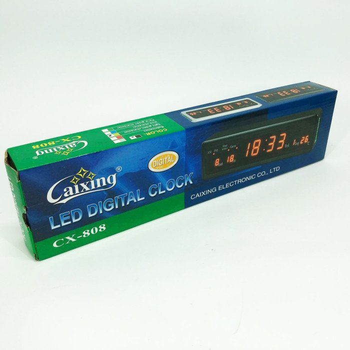 Електронний годинник Caixing СХ-808, Цифровий настільний годинник квадратний, LED Лід годинник настільний