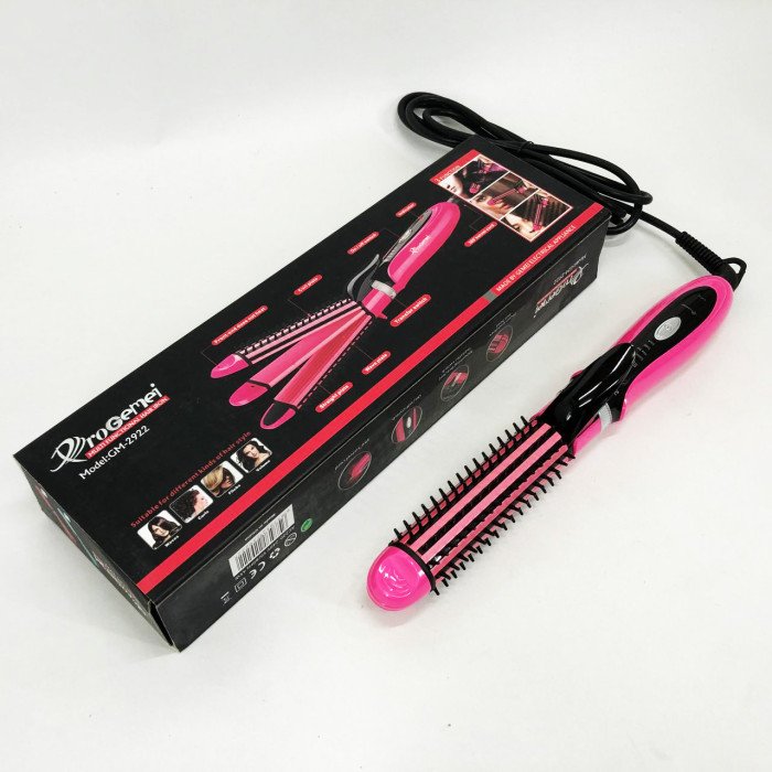 Плойка-праска 3в1 Gemei GM-2922, Сучасні щипці для завивки волосся, Прилад для завивки. Колір: рожевий