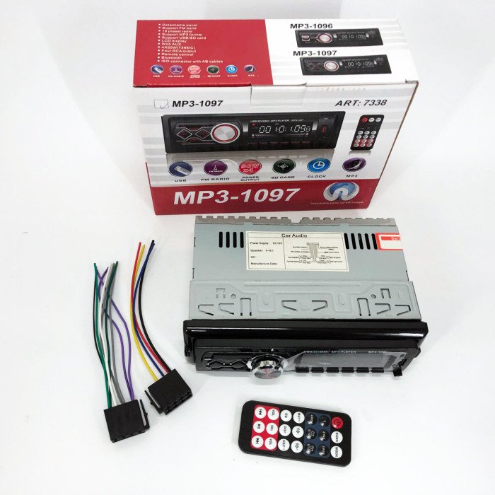 Автомагнітола MP3-1097 BT ISO зі знімною панеллю, Автомагнітола магнітола в авто з Usb сенсорна