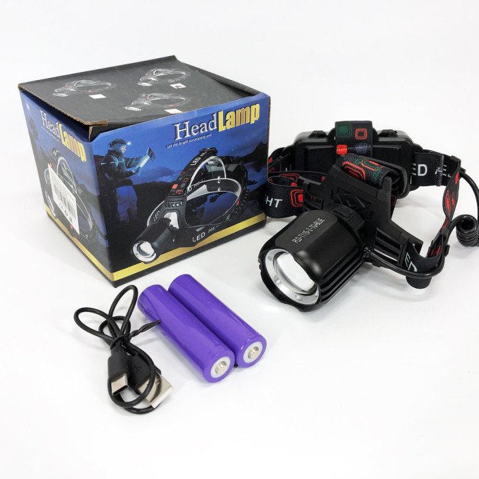 Ліхтар налобний PLD-T115-2PM10-TG (white+blue), Ліхтар акумуляторний для риболовлі, водонепроникний