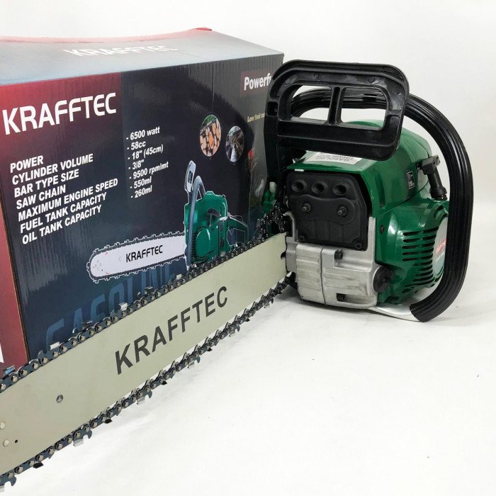 Бензопила ланцюгова 45см KRAFFTEC 5800, Пила ланцюгова бензинова
