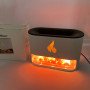 Лампа зволожувач повітря Docsal Flame 3 в 1 з соляним камінням, Портативний зволожувач лампа біла