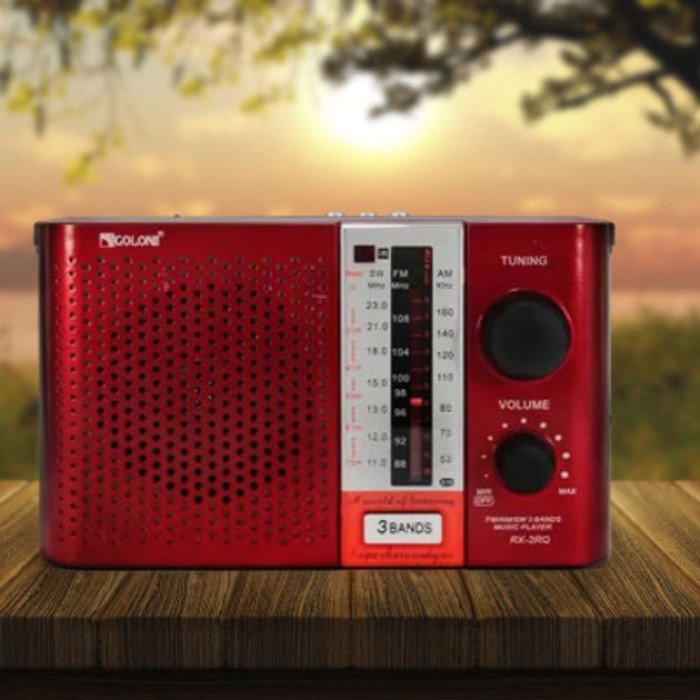 Радіоприймач переносний GOLON RX F12 AM/FM/SW, Радіоприймач am fm, Радіо переносне фм. Колір: червоний