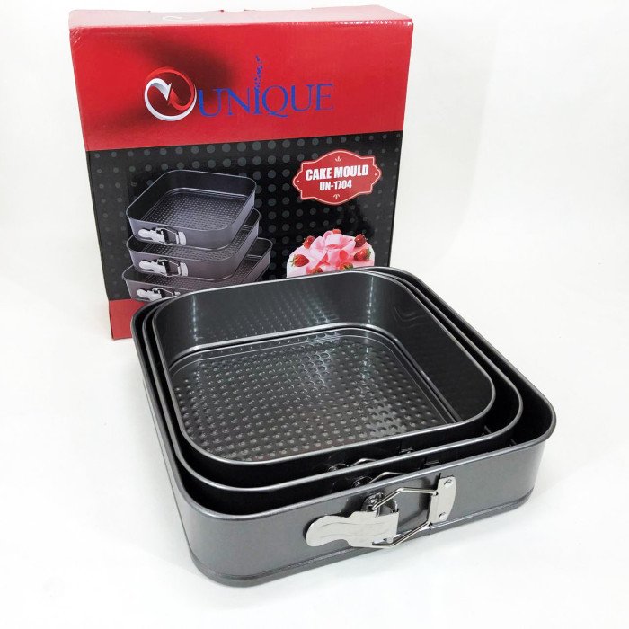 Набір квадратних роз'ємних форм для випікання Unique UN-1704 20/22/24 см