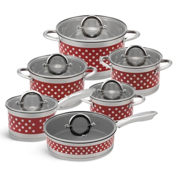 Набір посуду Edenberg EB-4056 12 предметів із нержавіючої сталі з сотейником