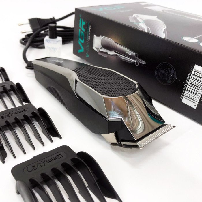 Машинка для стрижки VGR V-130 провідна професійна з насадками для окантовки триммер для волосся