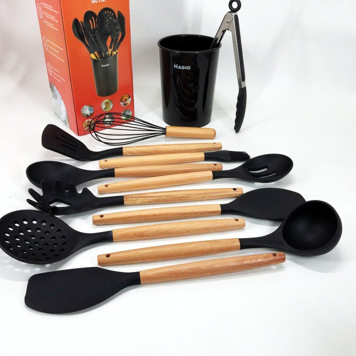 Набір кухонний із 11 силіконових предметів Magio MG-1141, Набір приладдя для кухні із силікону