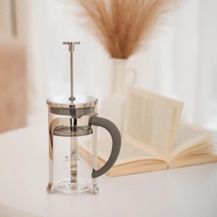 Френч прес Well Done WD-8016B з ручкою soft-touch 600 мл, Френч прес скляний на кухню