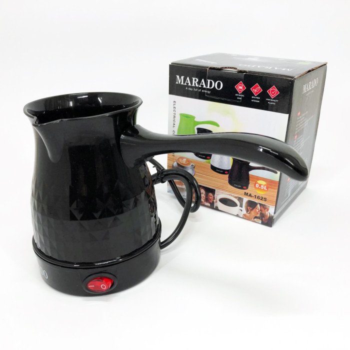 Електрична турка для кави Marado MA-1625, Турка для заварної кави для приготування кави. Колір: чорний