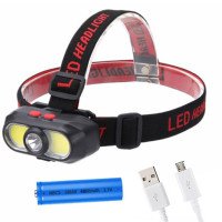 Ліхтар налобний акумуляторний KX-302-LED+2COB