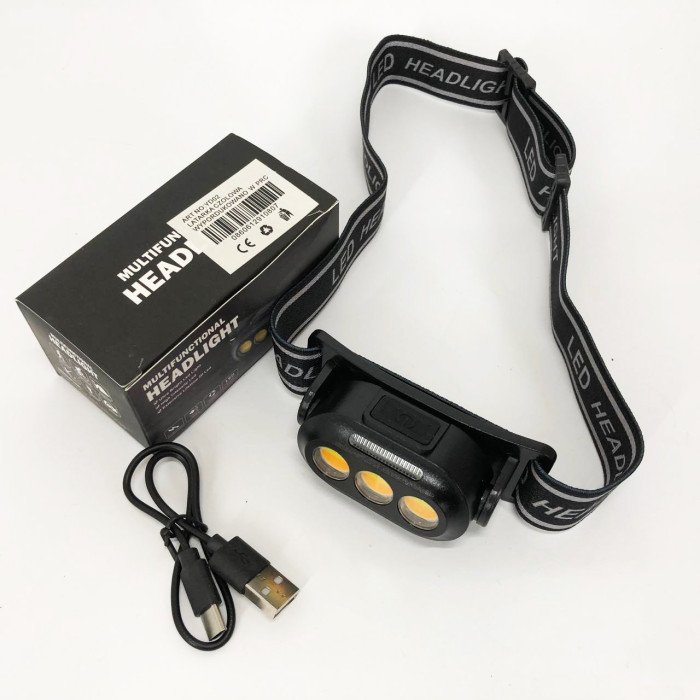 Ліхтарик налобний YD02-COB (White+red+blue), Ліхтарі налобні для активних людей, ліхтар для туризму