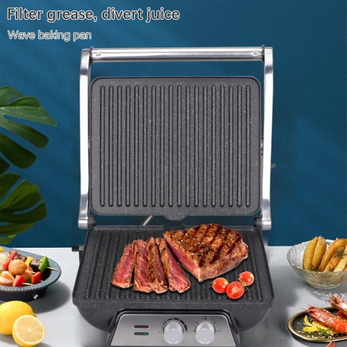 Гриль RAF R.2684 електричний, сендвічниця, з регулятором температури та таймером 2000 Вт