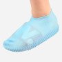 Багаторазові бахіли-чохли L (41-45 розмір) для взуття силіконові від води та бруду. Колір: блакитний