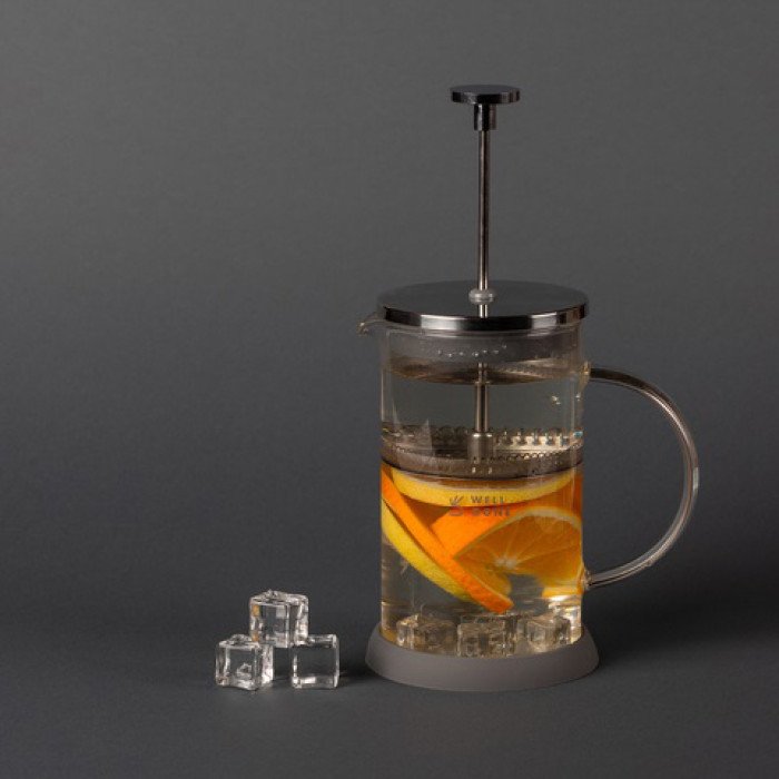 Френч-прес Well Done WD-8036B із термостійкого скла 600 мл, Чайник для заварювання трав прозорий