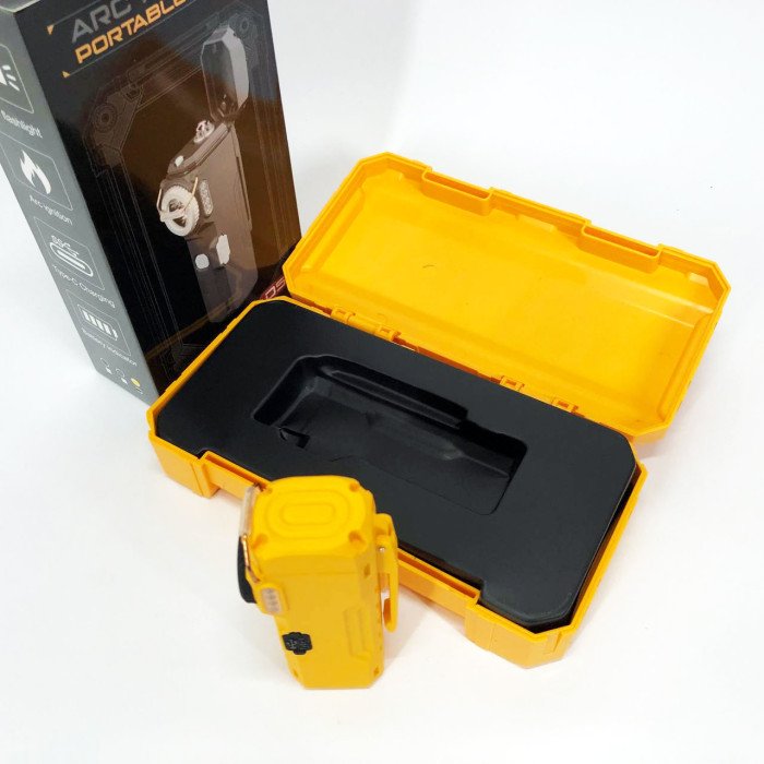 Ліхтарик-запальничка армійська MULTIFUNCTIONAL D51-COB електроімпульсна акумуляторна. Колір: жовтий