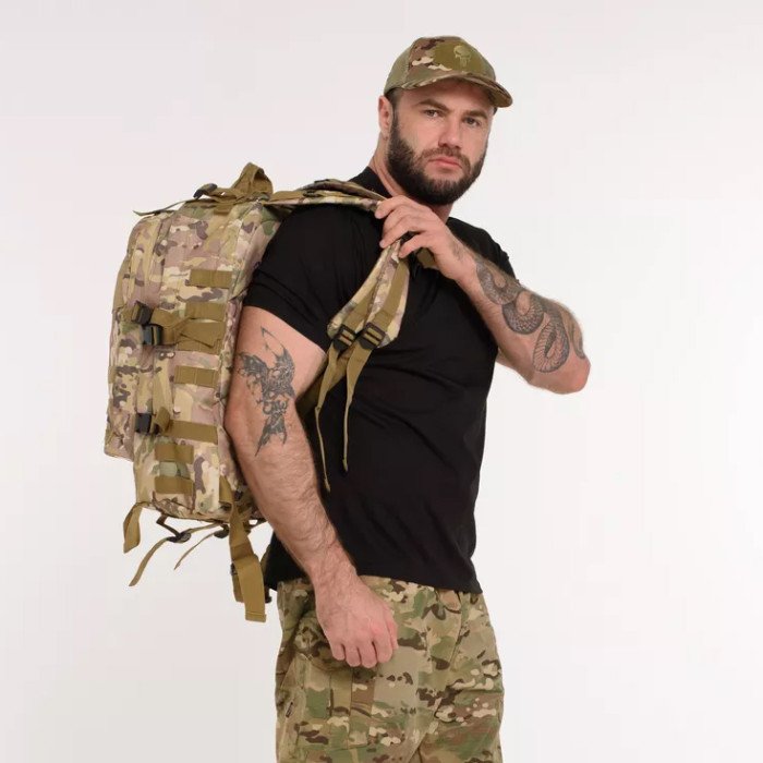 Міцний військовий рюкзак 40л Multicam з MOLLE (Cordura 600D)
