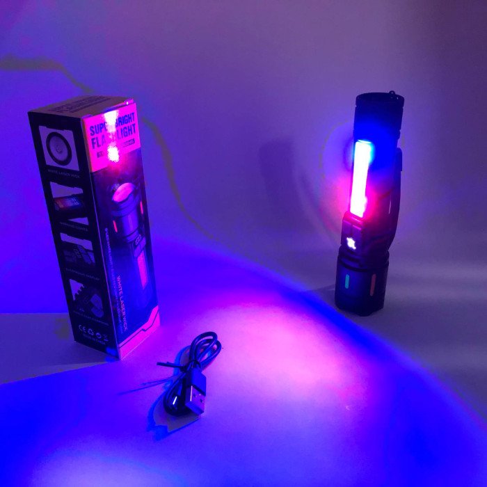 Ліхтар 530-2-TG+COB(white+red+blue)