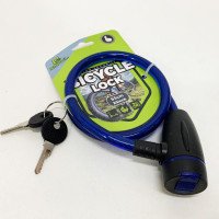 Замок велосипедний KIHUU LOCK 187, 10*65 тросовий, 2 ключі. Колір: синій