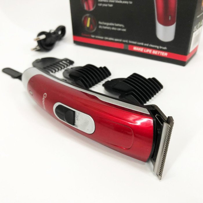 Машинка для стрижки волосся Gemei GM-6046, Машинка для стрижки волосся та гоління. Колір: червоний