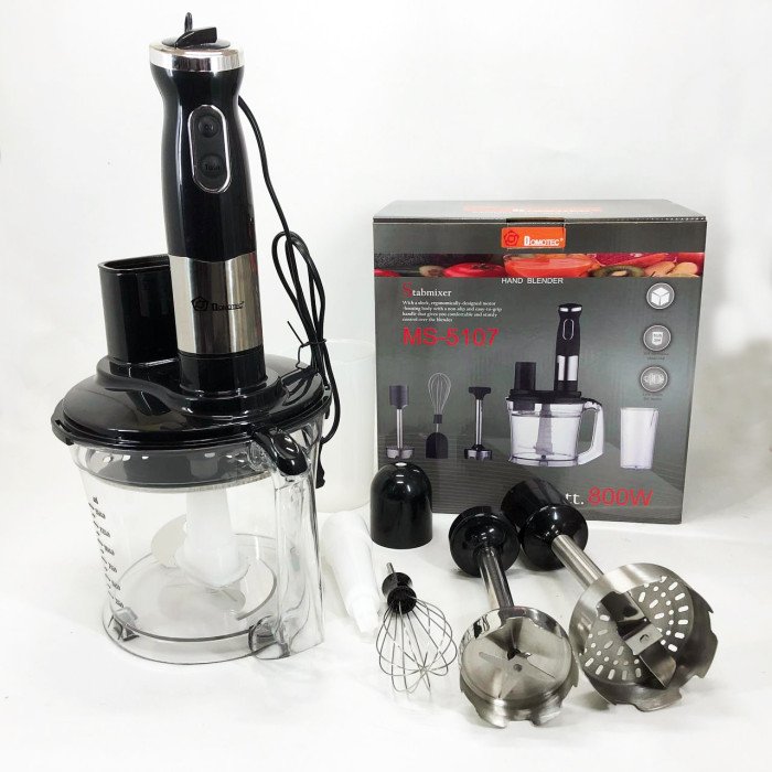 Блендер заглибний багатофункціональний 6-в-1 Domotec MS-5107 800 Вт, Потужний блендер для дому