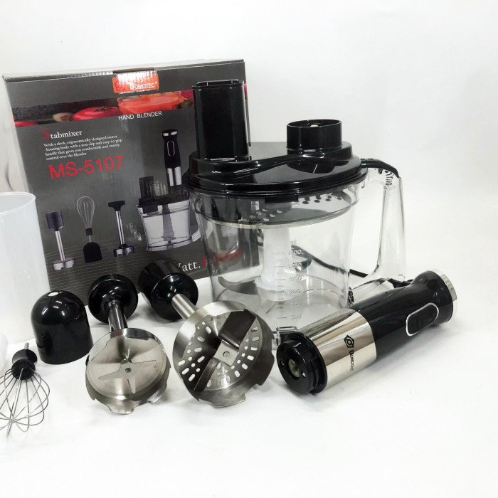 Блендер заглибний багатофункціональний 6-в-1 Domotec MS-5107 800 Вт, Потужний блендер для дому