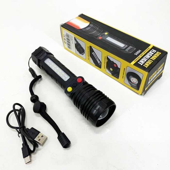 Ліхтар ручний PLD-H005-3PM10-TG +14SMD, білий, жовтий, червоний